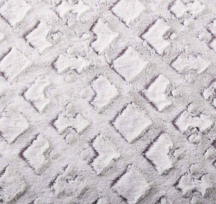 DaDa Bedding Luxury Dreamy Milky White & Purple Sherpa Backside Faux Fur Throw Blanket (M3395)