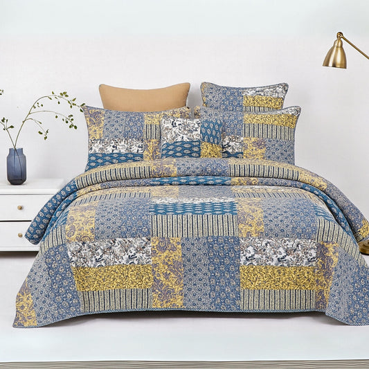 DaDa Bedding Honey Cove Garden Floral Paisley Cottage Patchwork Bedspread Set (JHW-957)