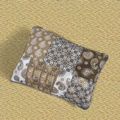 DaDa Bedding Bohemian Olive Brown Moroccan Paisley Floral Filigree Patchwork Cotton Bedspread Set (JHW-885)